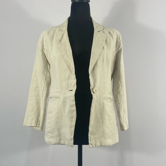 Love Tree Linen Blazer, Jacket, 3/4 sleeve, Size Medium, Classic, women’s - Picture 8 of 9